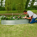 8×4×1 ft Large Galvanized Raised Garden Bed Outdoor, Easy Assembly Metal Planter Box for Gardening, Vegetables, Herbs, Flower - Image 2