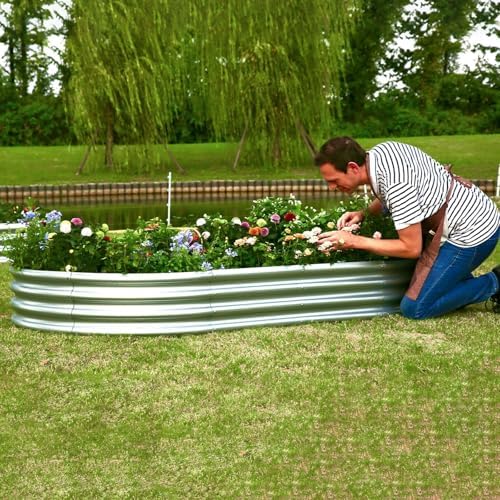 8×4×1 ft Large Galvanized Raised Garden Bed Outdoor, Easy Assembly Metal Planter Box for Gardening, Vegetables, Herbs, Flower - Image 2