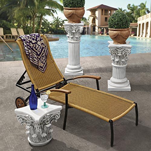 Design Toscano Corinthian Pedestal Column Plant Stand, Medium 29 Inch Tall, Cast Stone Resin, Antique Stone Finish - Image 2