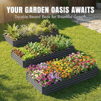 INNO STAGE 2 Pack 8×4×1FT Galvanized Metal Raised Garden Planter Bed, Grey - Image 2