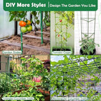 Cludoo 232PCS Garden Stakes Set with 70 Sets Fiberglass Plant Stakes Sticks Supports and Accessories, DIY 4ft 5ft 6ft 7ft Tomato Stakes for Tomato,Vegetables, Pepper, Fences Indoor Outdoor Plants - Image 4