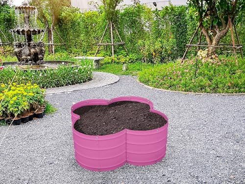 Plant & Plot Galvanized Raised Garden Beds Outdoor // 3×3×1 ft Planter Raised Beds for Gardening, Vegetables, Flowers // Large Metal Garden Box (Pink) // Patented Tool-Free Design - Image 6