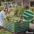 YITAHOME 4pcs 8x4x2 ft Galvanized Raised Garden Bed Kit, Large Metal Planter Box with Gloves, Safety Rubber & Support Rod, Outdoor Flower Bed for Plants Vegetables, Green - Image 6