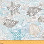 Nautical Upholstery Fabric for Chairs, Ocean Waves Fabric By The Yard, by Erosebridal