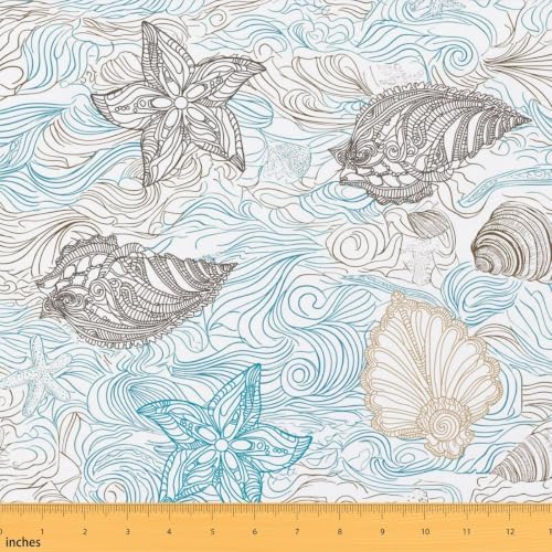 Nautical Upholstery Fabric for Chairs, Ocean Waves Fabric By The Yard, by Erosebridal