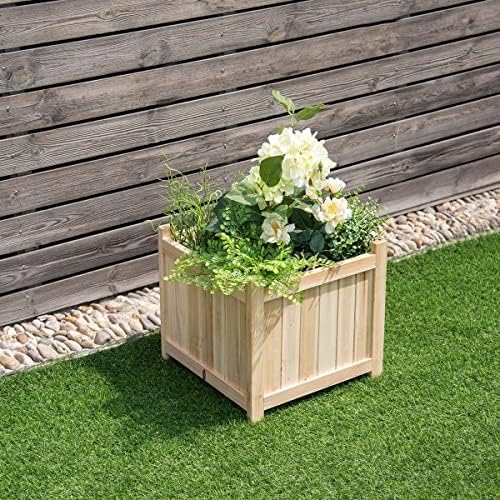 GRAFFY Raised Garden Bed, Folding Wood Planter Box w/Removable Bottom & Drainage, Indoor Outdoor Square Elevated Planter for Flower Herb Vegetable Fruit, Plant Container for Grass Lawn Patio Backyard - Image 7
