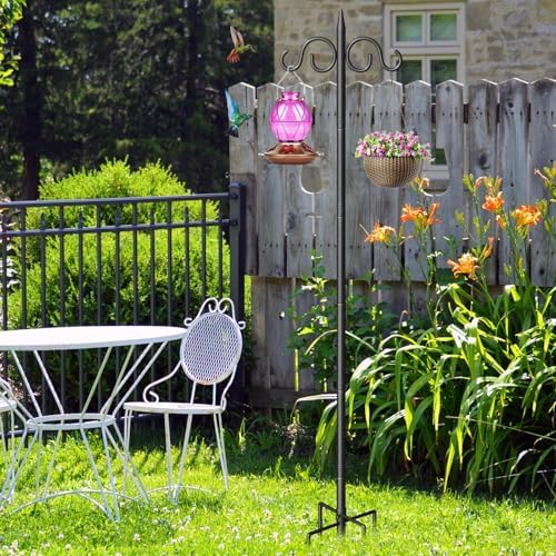 Double Shepherds Hooks for Outdoor, 76 Inch Heavy Duty Bird Feeder Pole with 5 Prongs Base, Adjustable Shepherds Hook for Bird Feeder, Garden, Weddings, Hanging Plant, 2 Pack - Image 7