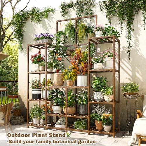 EnHomee Plant Stand. Storage 16-18 Pots, Sturdy & Stable, Adjustable Shelf - Image 5