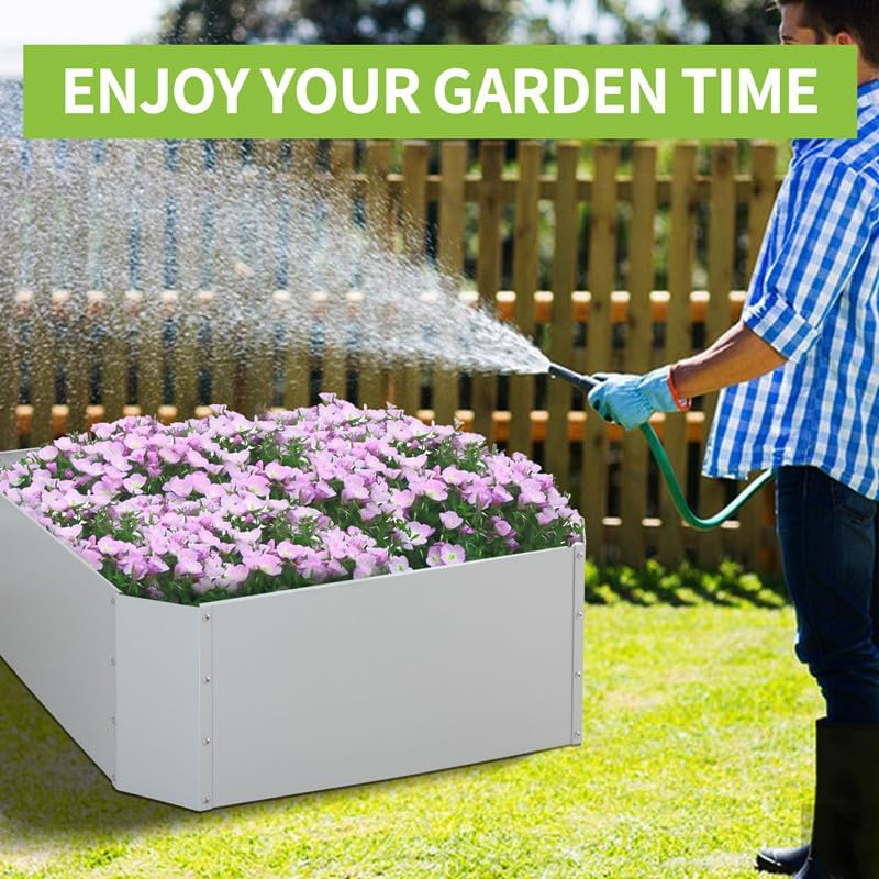 Galvanized Raised Garden Bed Kit for Vegetables, Galvanized Super Large Metal Planter Raised Garden Boxes Outdoor,3.25 * 3.25 * 1.25 FT,Gray - Image 6