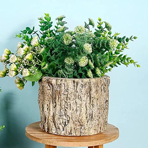 Artificial Stakes Planter Sculpture Concrete Planter Tree Root Stump Flower Pot Log Post Planter - Cactus Succulent Snake Bamboo Plant, Outdoor Lawn Farmhouse Driftwood Decorative - Image 3