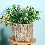 Artificial Stakes Planter Sculpture Concrete Planter Tree Root Stump Flower Pot Log Post Planter - Cactus Succulent Snake Bamboo Plant, Outdoor Lawn Farmhouse Driftwood Decorative - Image 3