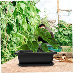 8 Sets Rectangular Plastic Flower Pots with Tray for Gardening Xmas - Image 6