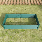 Outdoor Large Galvanized Metal Raided Garden Bed,Planter Box for Flowers Vegetables Fruit,Rectangular (Green, 6x3x1 ft) - Image 4