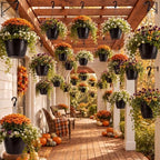 16 Pcs 10 Inch Modern Euro Swirl Hanging Planter Uv-Resistant Plastic Hanging Basket Smart Drainage Lightweight Indoor Outdoor Flower Pots for Garden Porch Balcony Patio Home Decor (Black) - Image 2
