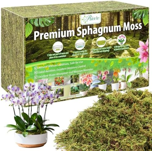 Riare 3.3LB Premium Sphagnum Moss for Plants- 60QT Natural Dried Plant Moss by Riare