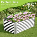 6x3x2FT Galvanized Raised Garden Bed,Galvanized Planter Boxes Outdoor, Large Metal Raised Garden Beds for Vegetables-Silver - Image 6