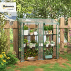 Outsunny Lean-to Greenhouse with 3 Tier Shelves 56.3" x 18.1" x 59.4" Clear - Image 2