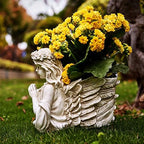 Praying Angel Bust Garden Statue Planters, Angel Wing Planters Pots Mini Vase for Patio, Lawn, Yard Art, Cemetery Grave Decoration, Resin Classical Antique, 8.26" H - Image 7