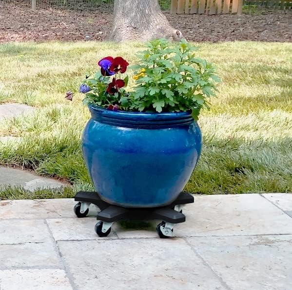 Bosmere 20" Plant Caddie - Heavy-Duty Rolling Plant Stand with Locking Wheels, 500 lb Capacity – Durable Plant Caddy for Indoor/Outdoor Use, Charcoal - Image 2