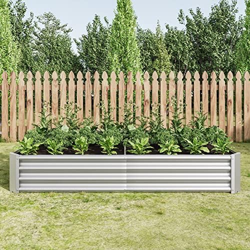 LifeSky Metal Raised Garden Bed for Backyard: 12-Inch Back-Saver Height for Pain-Free Planting - 6x3x1ft Rectangle Planter Box Holds 17 cu ft Soil - Durable Galvanized Steel Frame for Vegetables & Flo by LIFESKY