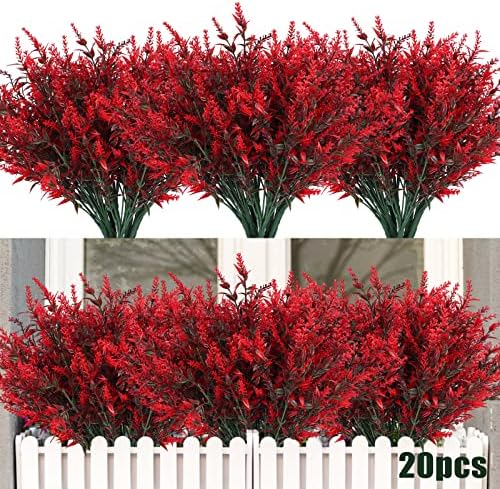 RECUTMS Artificial Outdoor Plant UV Resistant Artificial Greenery Lavender by RECUTMS