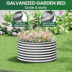 5 Pack 3x3FT Round Corrugated Galvanized Steel Raised Garden Bed Outdoor, Metal Above Ground Garden Bed for Vegetables and Flowers, Raised Beds for Gardening-3x3FTx10Inch - Image 5