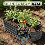 6x3x1.5ft Galvanized Raised Garden Bed Outdoor, 18'' Oval Large Metal Planter Garden Boxes for Gardening, Planting Deep Root Vegetables, Herbs, Fruits, Flower, Rustproof, Rubber Strip, Gray - Image 3