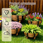 6 Set Whiskey Barrel Planter,16.14x11.8x7.28 Inch - Image 3