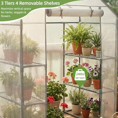 Walk-in Greenhouse 55*29*77in, Outdoor Plant Shelter for Garden - Image 5