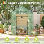 Greenhouse, 57 x 29 x 76'' Greenhouses for Outdoors, Durable Green House Kit with Window, Thicken PE Cover, 3 Tiers 12 Shelves, Portalbe Walk in Green Houses for Indoor Backyard Outside - Image 2