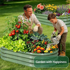 Gartist 2 Pack Raised Garden Bed Kits, 4x2x1FT Green Oval Galvanized Outdoor Planter Beds, Easy Assembly Metal Raised Bed for Vegetables, Flowers & Herbs - Image 7