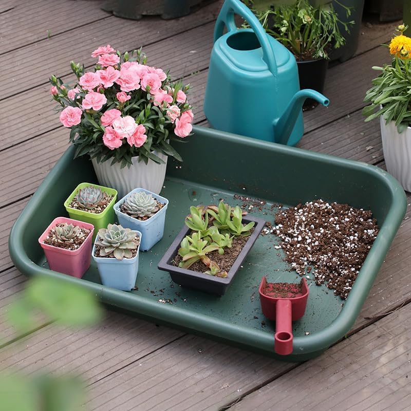 Garden Tidy Tray, Multifunctional One Piece Potting Tray for Seeding, Mixing, Growing and Storage, Succulent and Cactus Soil Potting Mix 23"x16.4"x4.3" (Black) - Image 2