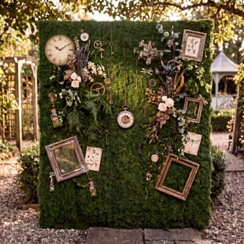2 Artificial Moss Mat Roll for Wonderland Party, 39 x 39 Inch, Green by Zeyune