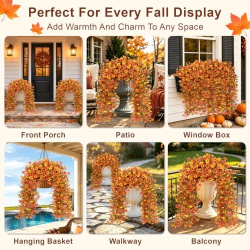 Artificial Hanging Flowers for Outdoors, 4 PCS 688-Bloom UV Resistant Mums - Image 6