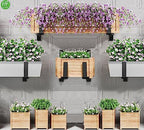 HFHOME 6 PCS Adjustable Planter Box Brackets (6 to 12.5 in), Universal Window Box Brackets, Heavy Duty Metal Flower Box Wall Mounting Hooks for Balcony, Fences, Patio, and Garden - Black - Image 5