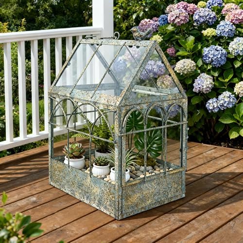 Large House Shape Glass Terrarium with Lid, Geometric Greenhouse - Style Planter for Ferns, Succulents, Air Plants, Handmade Indoor Tabletop Decor (Terrarium Only) - Image 5