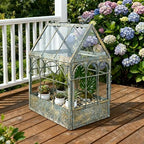 Large House Shape Glass Terrarium with Lid, Geometric Greenhouse - Style Planter for Ferns, Succulents, Air Plants, Handmade Indoor Tabletop Decor (Terrarium Only) - Image 5