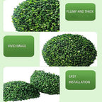 HUHJYUGE Artificial Plant Ball Topiary Round 14in, Lifelike Faux Boxwood Decorative Balls Water Resistant, Durable Faux Plant Decor Hanging No Maintenance, for Backyard Garden - Image 5