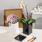 Square Ceramic Plant Saucer Tray 8 9 10 Inch White, 9.3" OD x8.3 ID x1.3 Deep, Sturdy Heavy Duty Glazed Planter Drip Flower pots with Catch Basin for Indoor Outdoor Plants(10" White) - Image 5