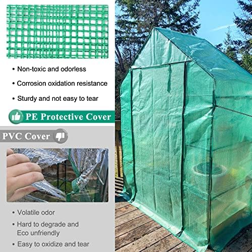 56x30x76 Portable Walk-in Greenhouse for Outdoors, Plant House with Shelves - Image 5