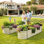 YITAHOME 6.5x2x1.5ft Large Raised Garden Bed Kit, 17" Tall 6 in 1 Galvanized Metal Planter Box with Gloves & Safety Rubber, Outdoor Above Ground Planters for Plants Vegetables Flowers, Cream Yellow - Image 3