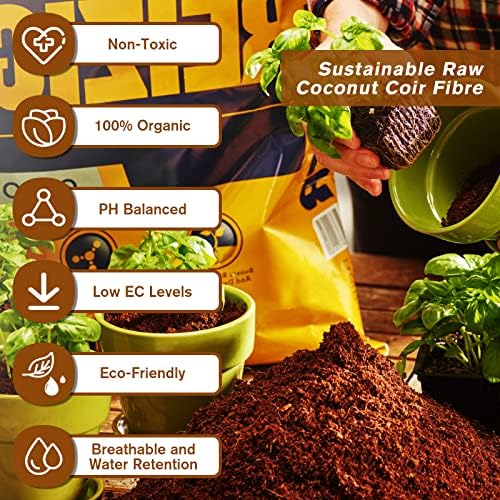 Legigo 10Pack Organic Coco Coir Brick for Plants, Natural Coconut Coir Soil - Image 2