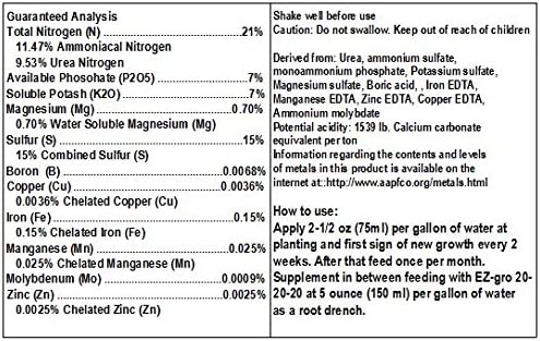 EZ-GRO Complete Garden Fertilizer Bundle - 1 Qt Liquid Plant Food for Hydrangeas, Azaleas, Lawns, Flowers, Herbs, & Vegetables | 21-7-7 Formula for Blue Hydrangeas & 20-20-20 All-Purpose Nutrients for - Image 3