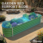 YITAHOME 8x2x1.5ft Large Raised Garden Bed Kit, 17" Tall 9 in 1 Galvanized Metal Planter Box with Gloves & Safety Rubber, Outdoor Above Ground Planters for Plants Vegetables Flowers, Green - Image 6