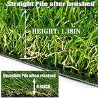AYOHA Artificial Turf 7 ft x 64 ft with Drainage, 1.38 Inch Realistic Fake Grass Rug Indoor Outdoor Lawn Landscape for Garden, Balcony, Patio, Synthetic Grass Mat for Dogs, Customized - Image 2