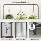 SORCEDAS Plant Stand Outdoor Indoor 3 Tier Metal with Hanging - Image 6
