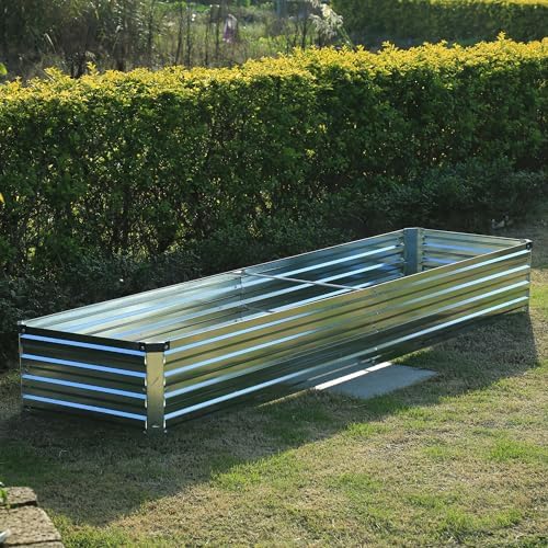 Foxlang 8x2x1ft(2 Pack) Galvanized Raised Garden Bed,Outdoor Planter Box Metal Patio Kit Planting Bed for Vegetables Flowers Herb,Silver - Image 6
