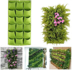 Vertical Wall Planter Bags - Premium Felt Hanging Garden Water-Preserving Back | Auto Drain | 2-81 Pockets | Herbs/Flowers (Green,81 Pocket) - Image 4