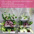 LaLaGreen Boho Wall Planter (16 in, 3 Tier) White Succulent Herb Garden - Image 5