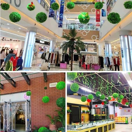 Decorative Faux Dried Moss Balls Dia 16in, Faux Grass Decor Fake Plant, Artificial Grass Plastic Flower Plant, Small Artificial Plants, Garden Spheres Decorative, Green Grass Plant Ball Spheres - Image 3